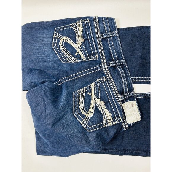 Silver Jeans Aiko Bootcut Thick Stitched Flap Pocket Jeans Mens 33x32 - Picture 9 of 9